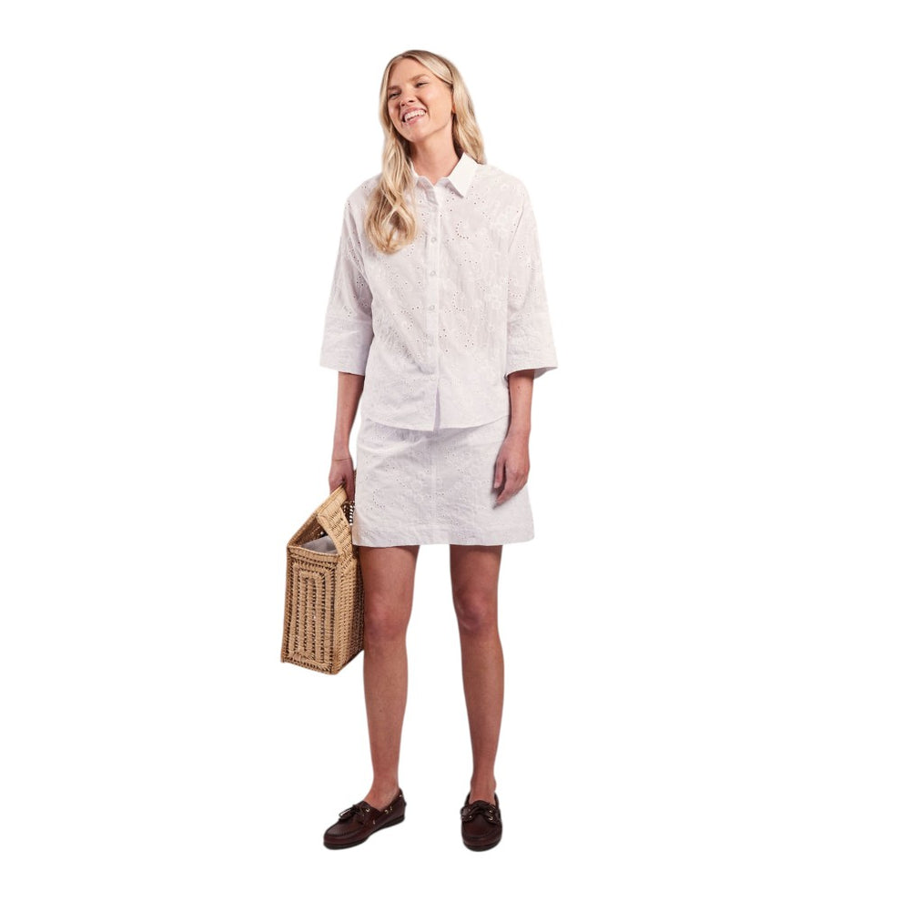 Sebago W Broderie Anglaise Skort White