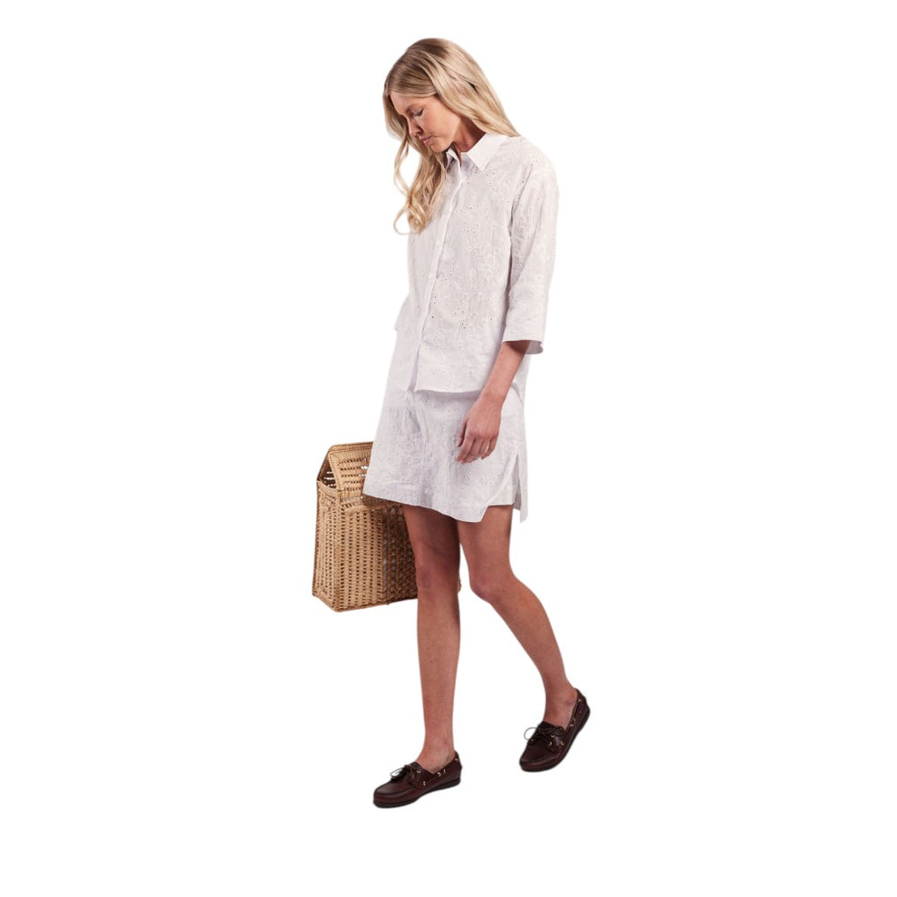 Sebago W Broderie Anglaise Skort White