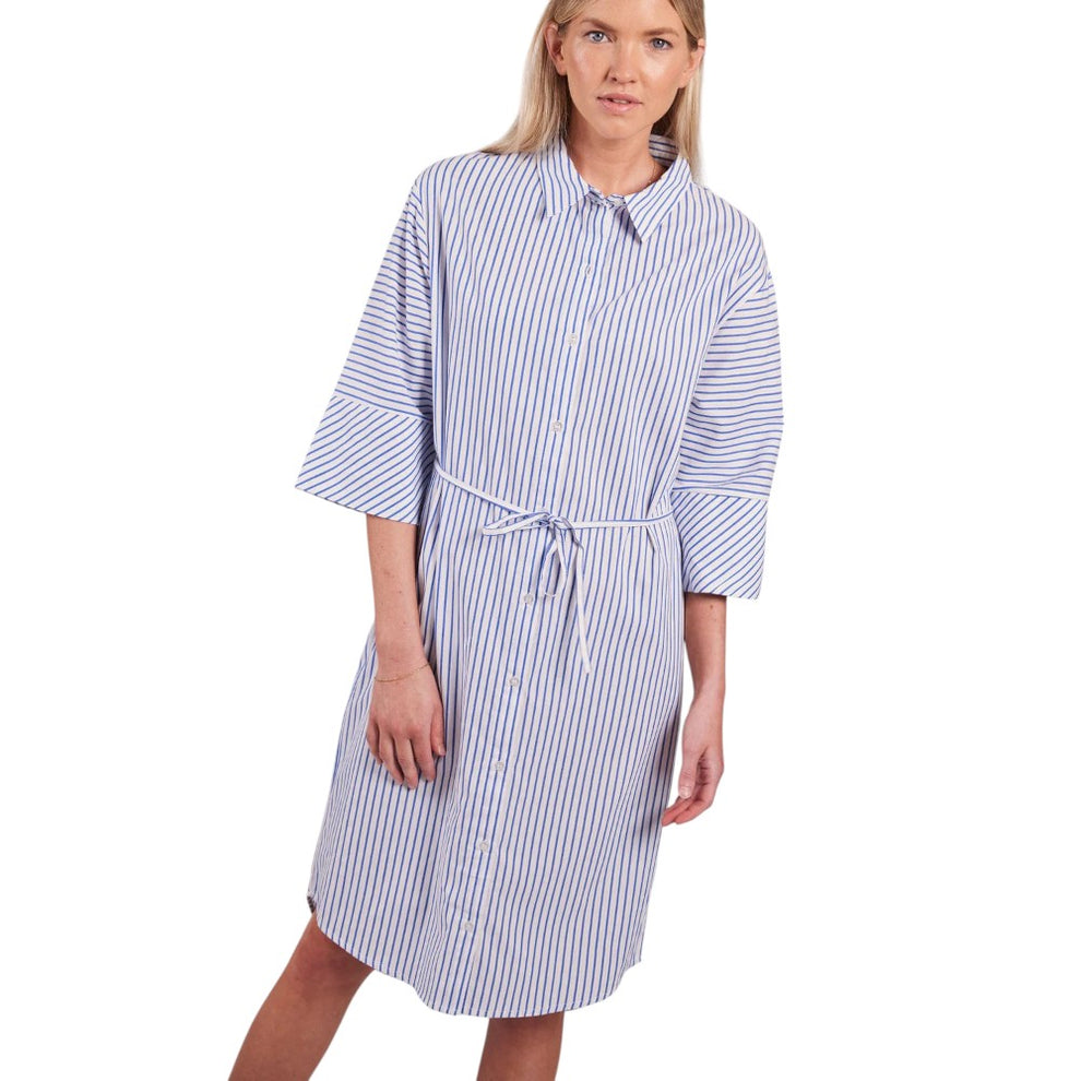 Sebago W Felicia Cotton Poplin Dress Navy/White