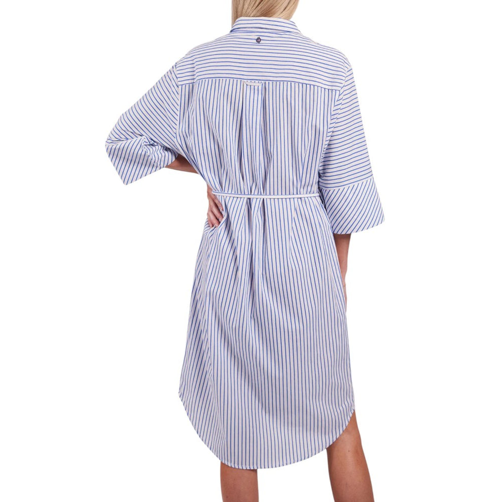 Sebago W Felicia Cotton Poplin Dress Navy/White