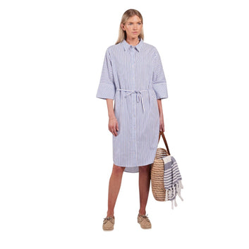Sebago W Felicia Cotton Poplin Dress Navy/White