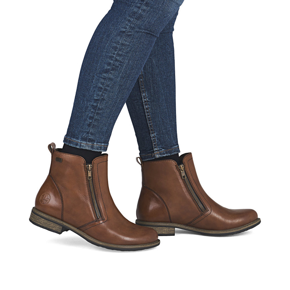 Rieker W Brown Ankelstøvler Læder Brun - 74850-25