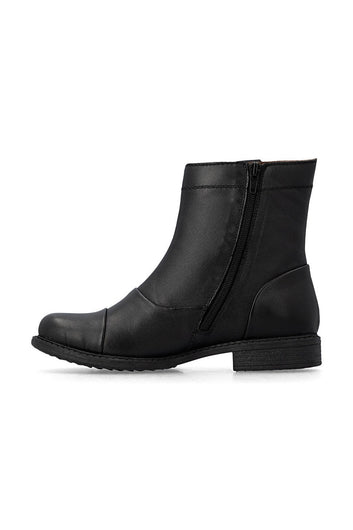 Rieker W Leather Ankle Boot Zip Black - 74858-00