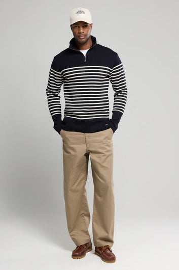 Armor-Lux U Héritage Striktrøje med Lynlås Navy Nature