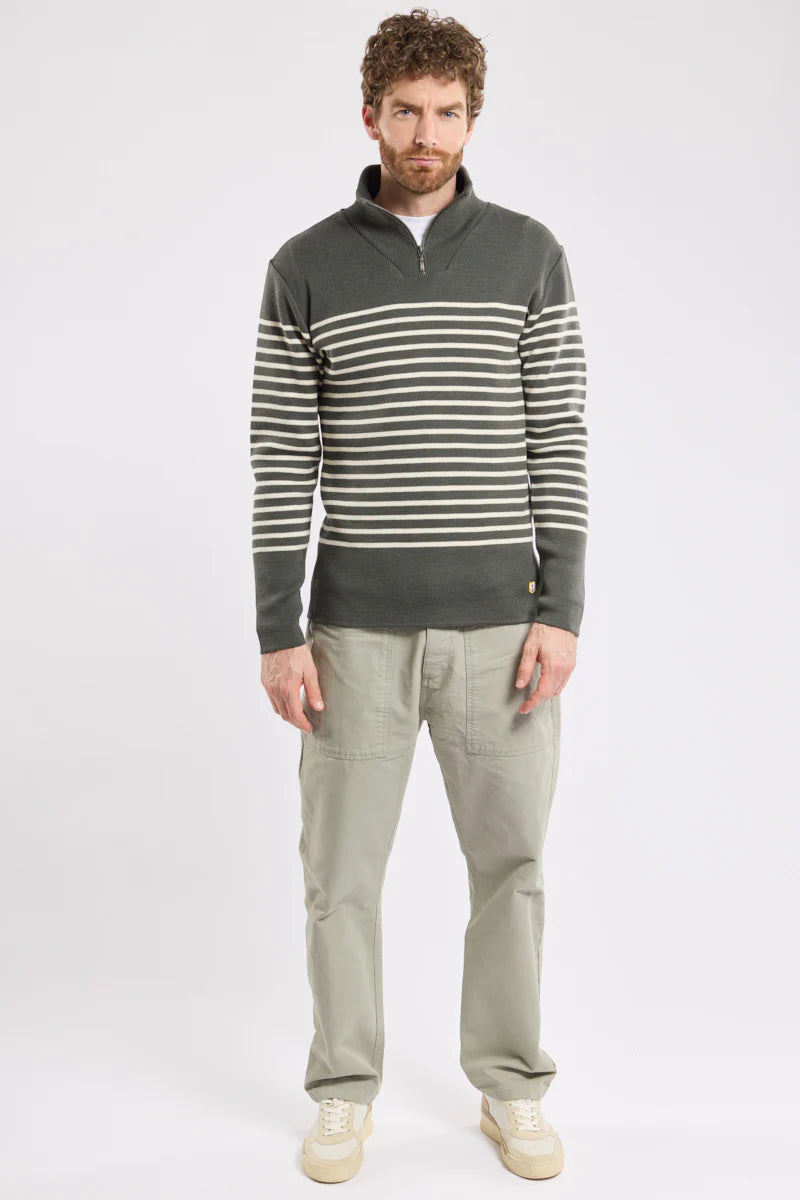 Armor-Lux U Héritage Striktrøje med Lynlås Chimera Nature