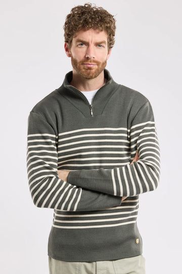 Armor-Lux U Héritage Striktrøje med Lynlås Chimera Nature