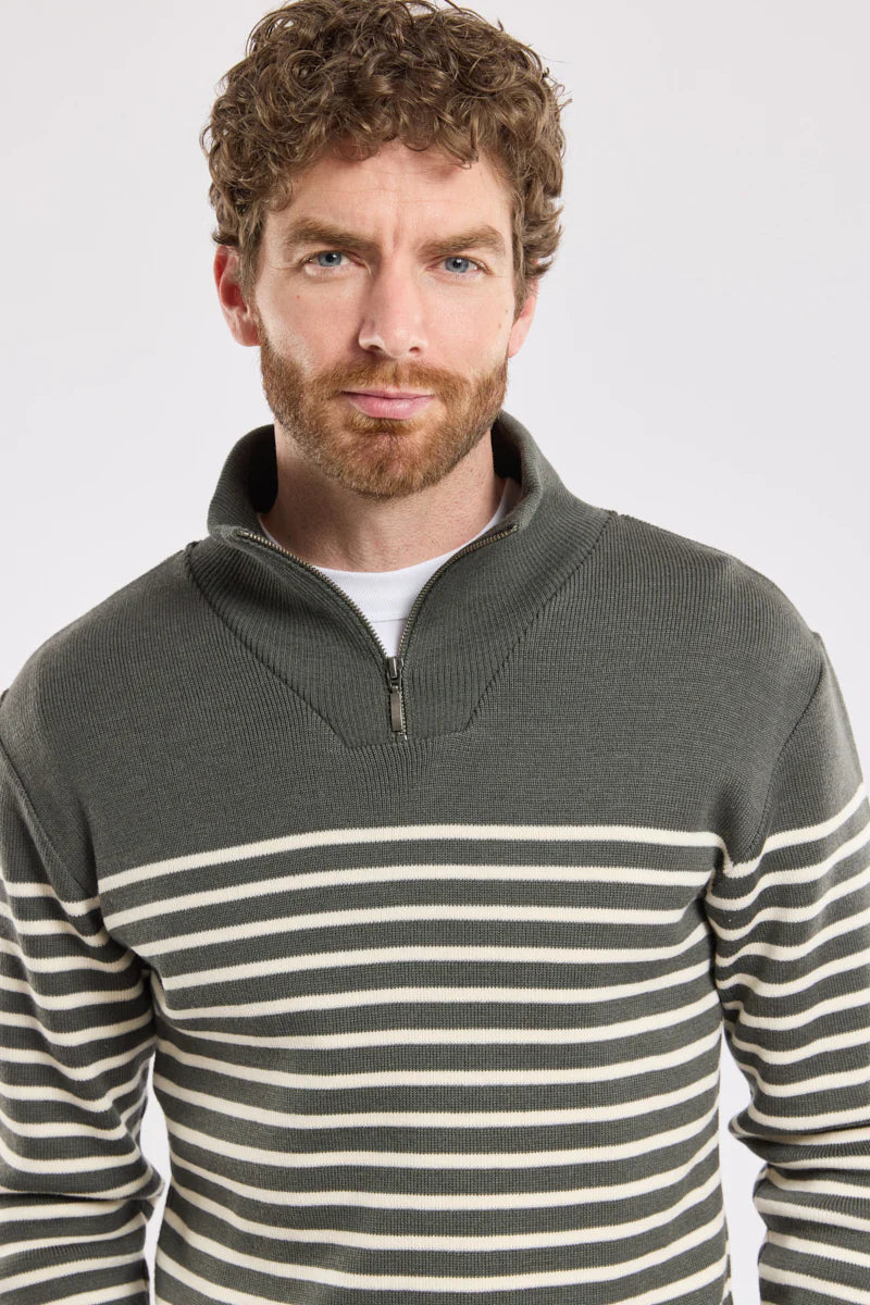 Armor-Lux U Héritage Striktrøje med Lynlås Chimera Nature