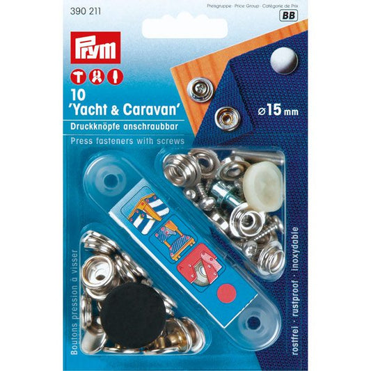 Prym trykknapper m/skruer RF Ø15 mm, 10 stk