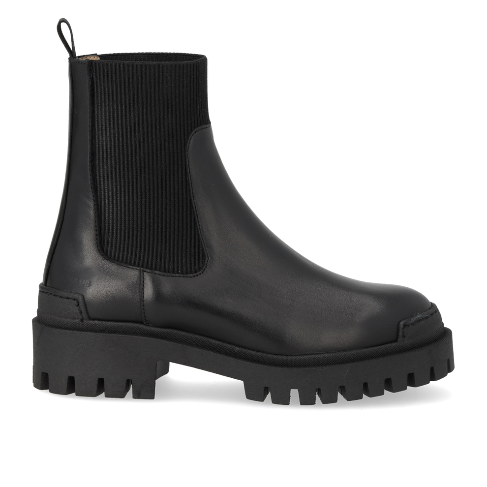 Angulus W Chelsea Boot With Elastic Leather Black