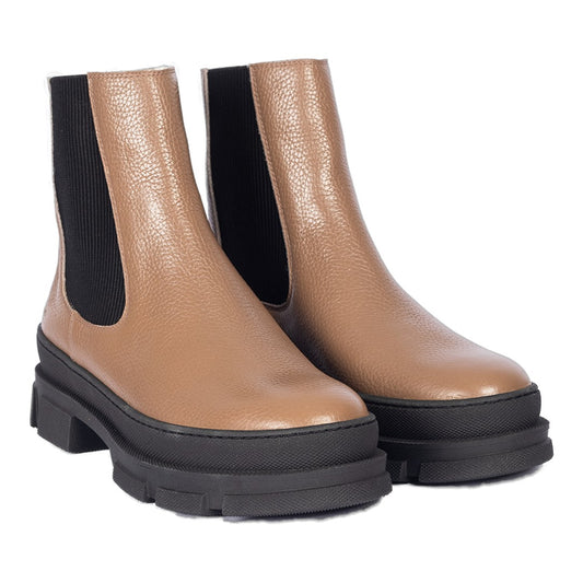 Angulus W Chelsea Støvle m Uldfoer Taupe