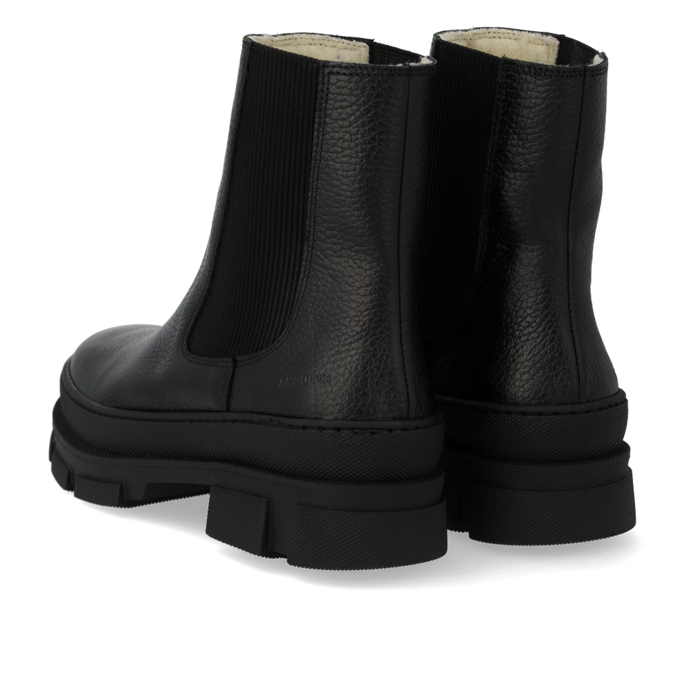 Angulus Chelsea Boot With Wool Lining Black/Black