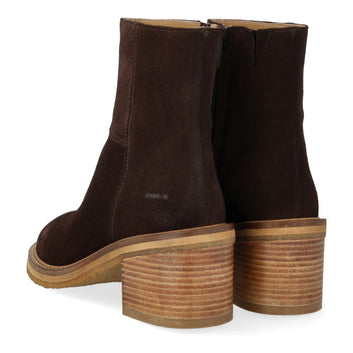 Angulus W Block Heel with Zipper Brown