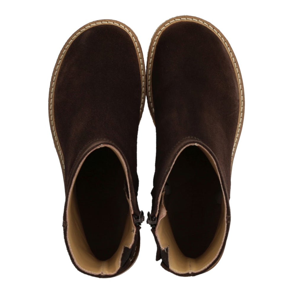 Angulus W Block Heel with Zipper Brown