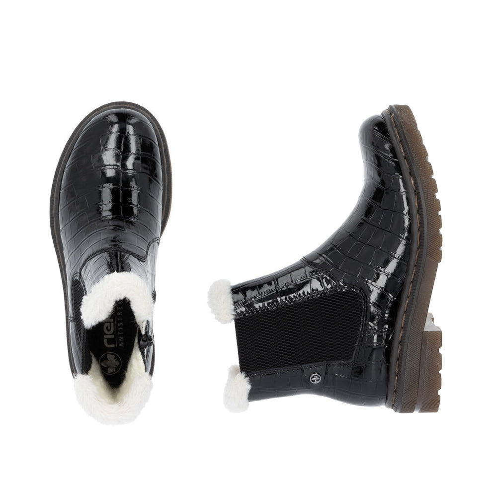 Rieker W Støvle m For Glossy Black