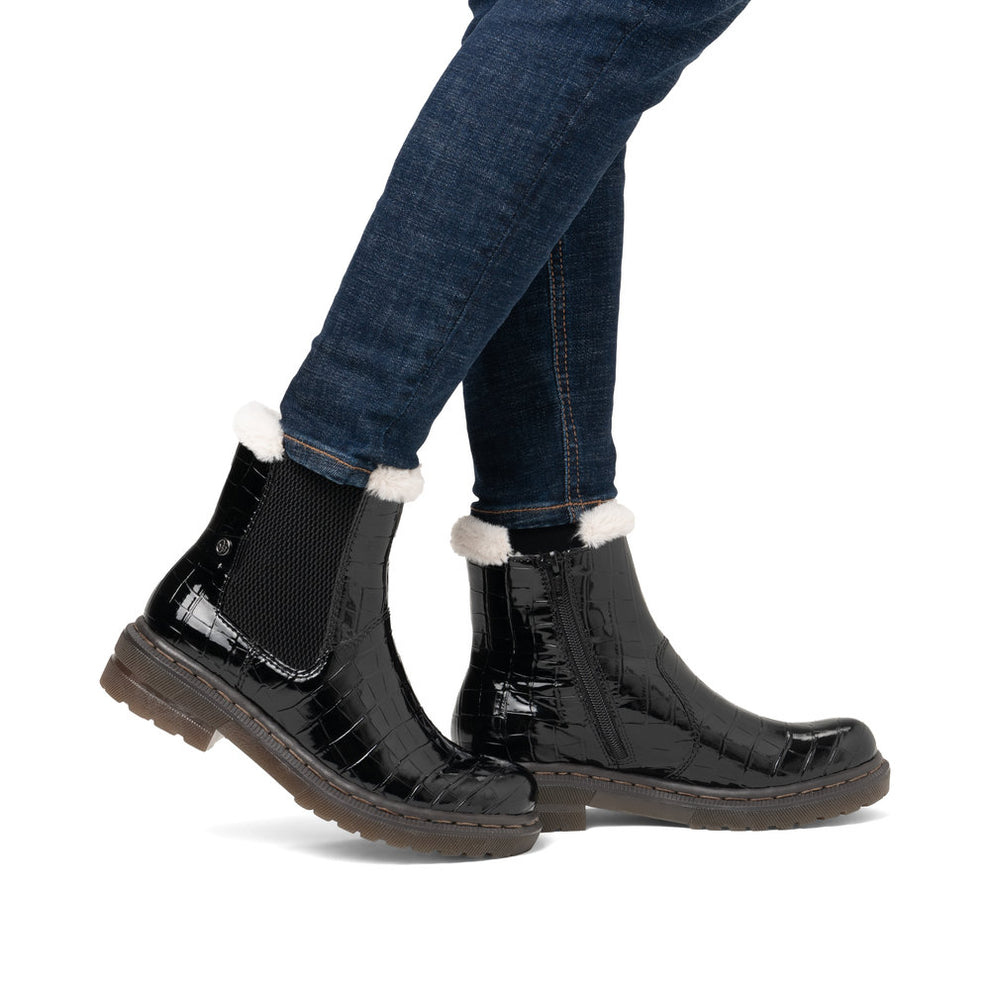 Rieker W Støvle m For Glossy Black