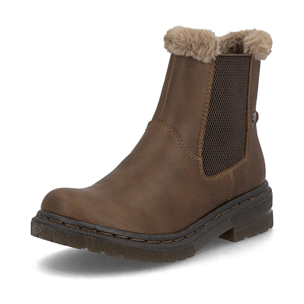 Rieker W Støvle med Lynlås og For Brown