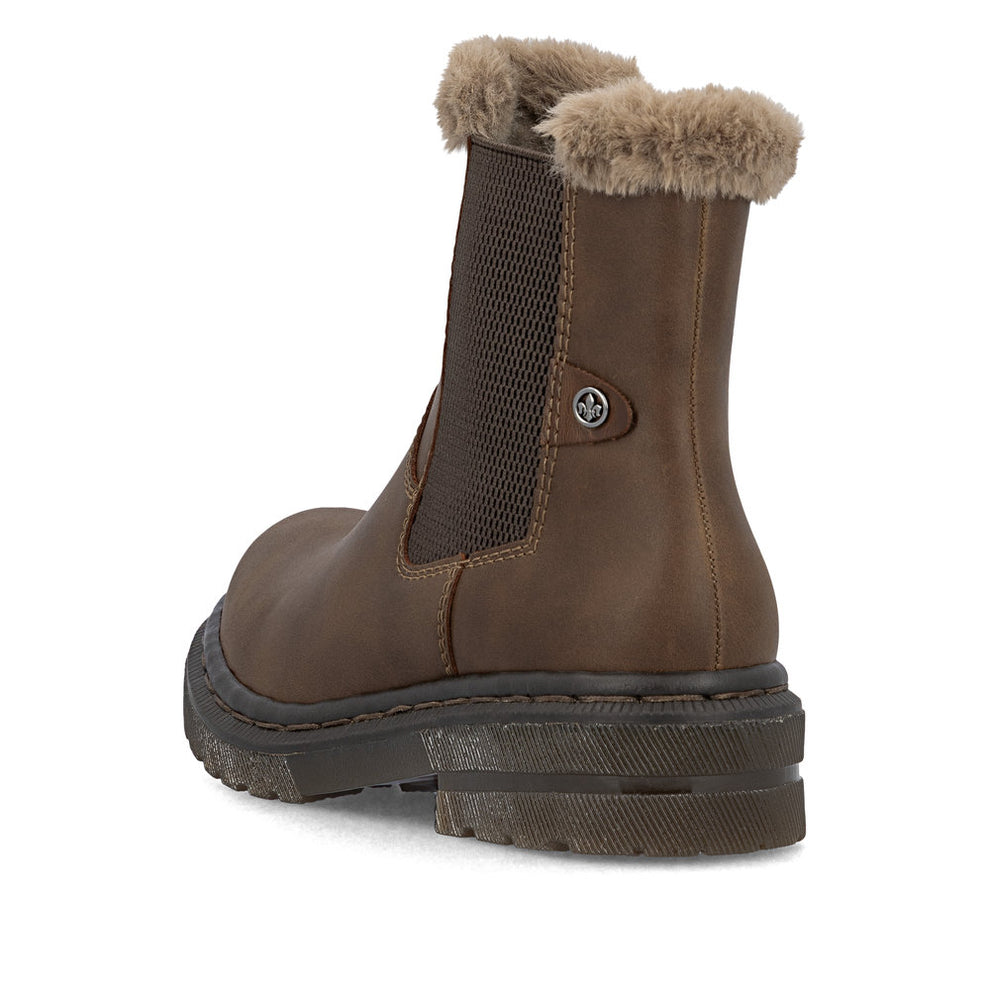 Rieker W Støvle med Lynlås og For Brown