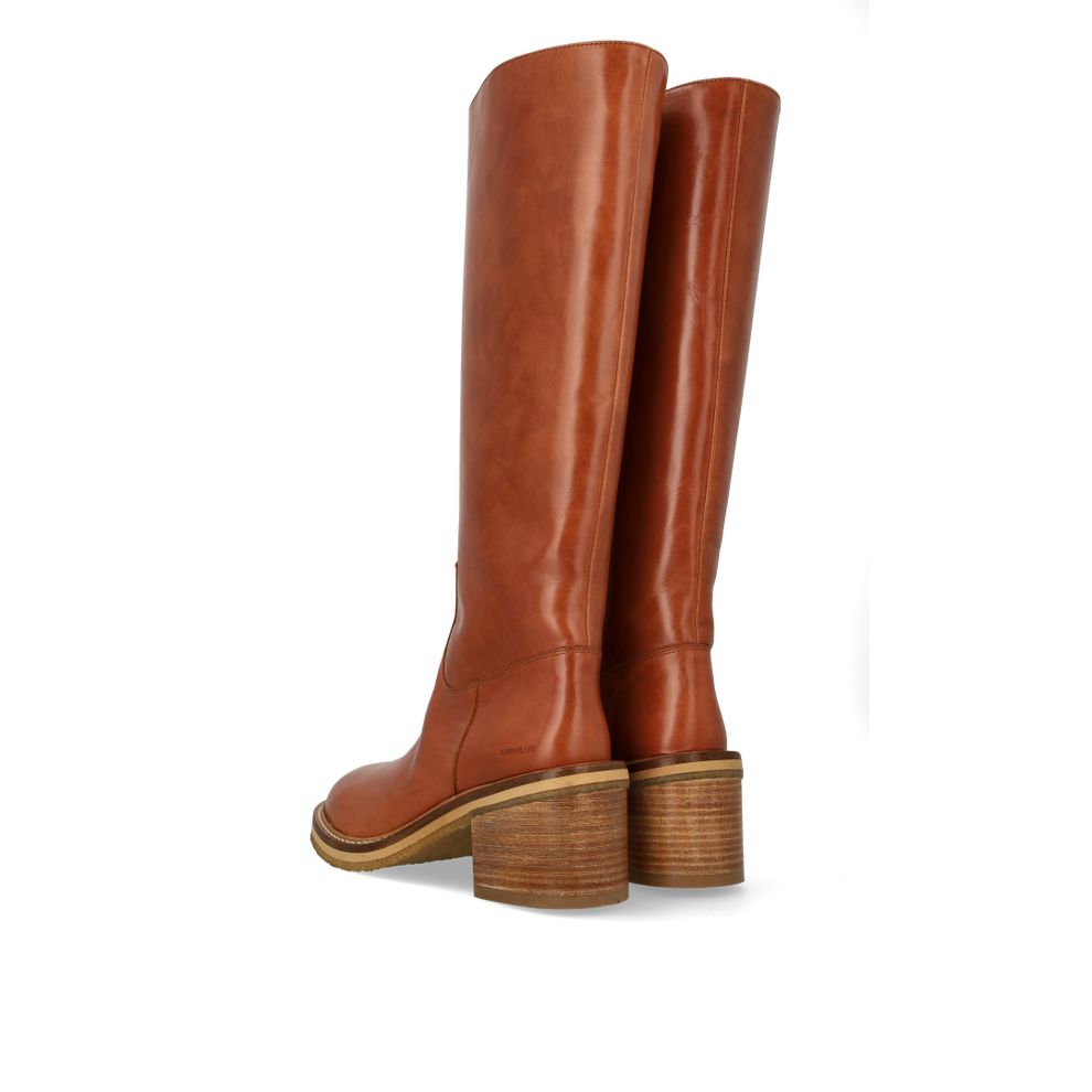 Angulus 70S Inspired Long Shaft Leather Boot Cognac - Leather