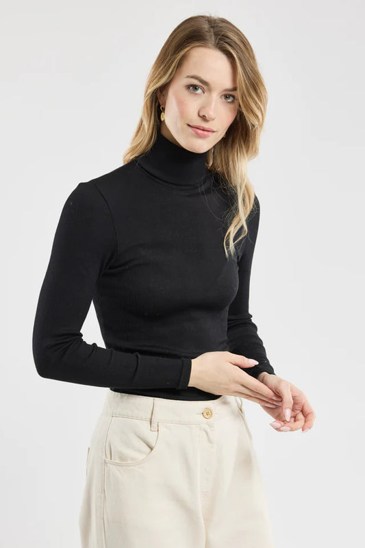 Armor-Lux W T-Shirt Col Roule Noir