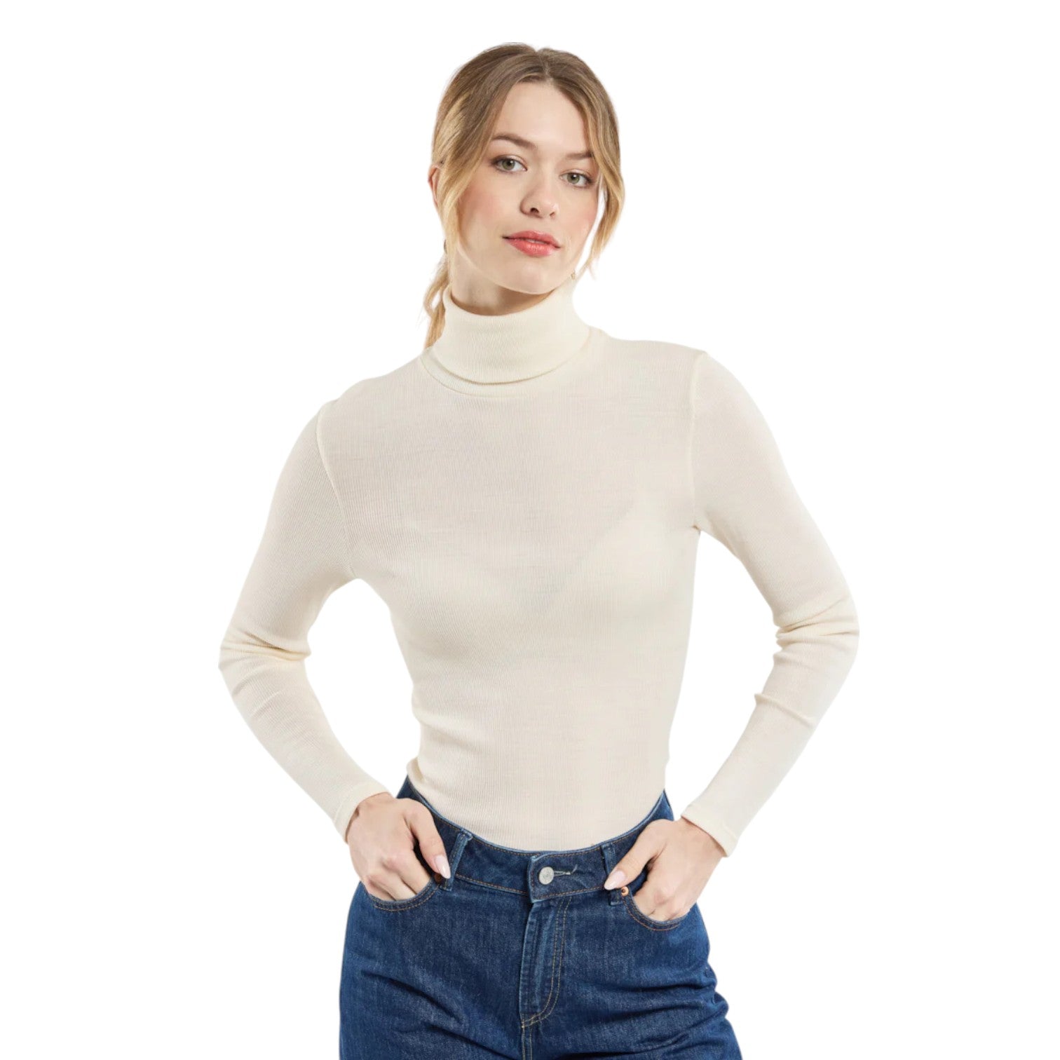 Armor-Lux W T-Shirt Col Roule Naturel
