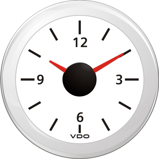 Vdo ur 12v, hvid ø52mm