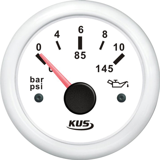 KUS olietryksmåler 0-10bar, hvid