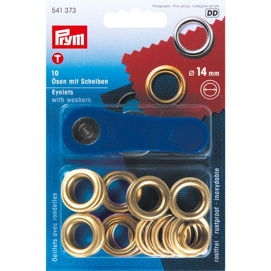 Prym messingøjer Ø14mm, 10 stk