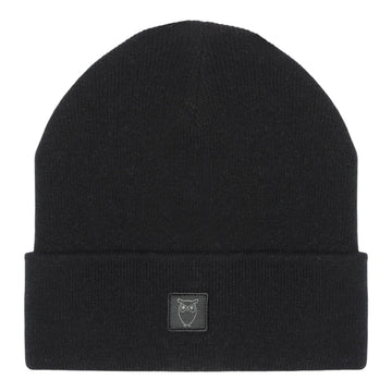 Knowledge Cotton Apparel U Lambswool Beanie Rws 1300 Black Jet