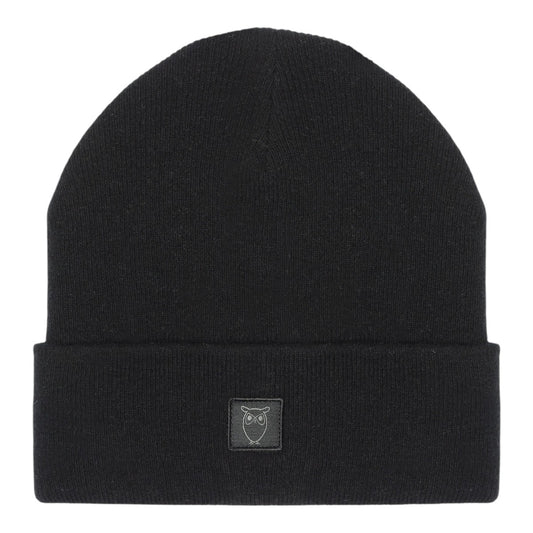 Knowledge Cotton Apparel U Lambswool Beanie Rws 1300 Black Jet