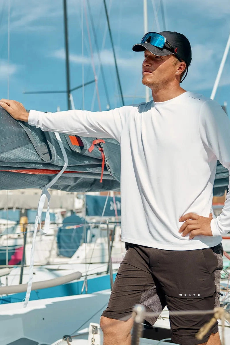 Musto M Evo Crew Sunblock LS Tee Platinium