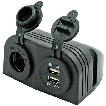 1852 Påbygningspanel med dobbelt USB udtag og cigaretstik