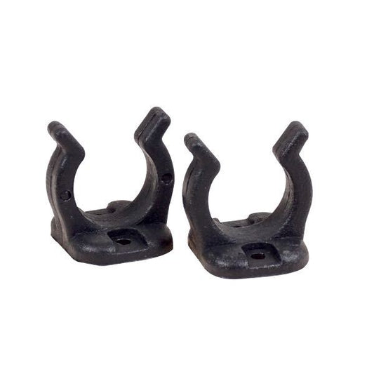 Sort Nylonclips med Indvendig Skruehul, 2 stk.