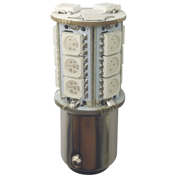 1852 LED lantern pære BAY15D Ø18x37mm 10-36Vdc rød, 2 stk