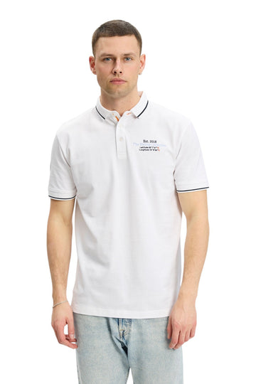 Kopenhaken  M Hullehavn Number Mens Polo Bright White