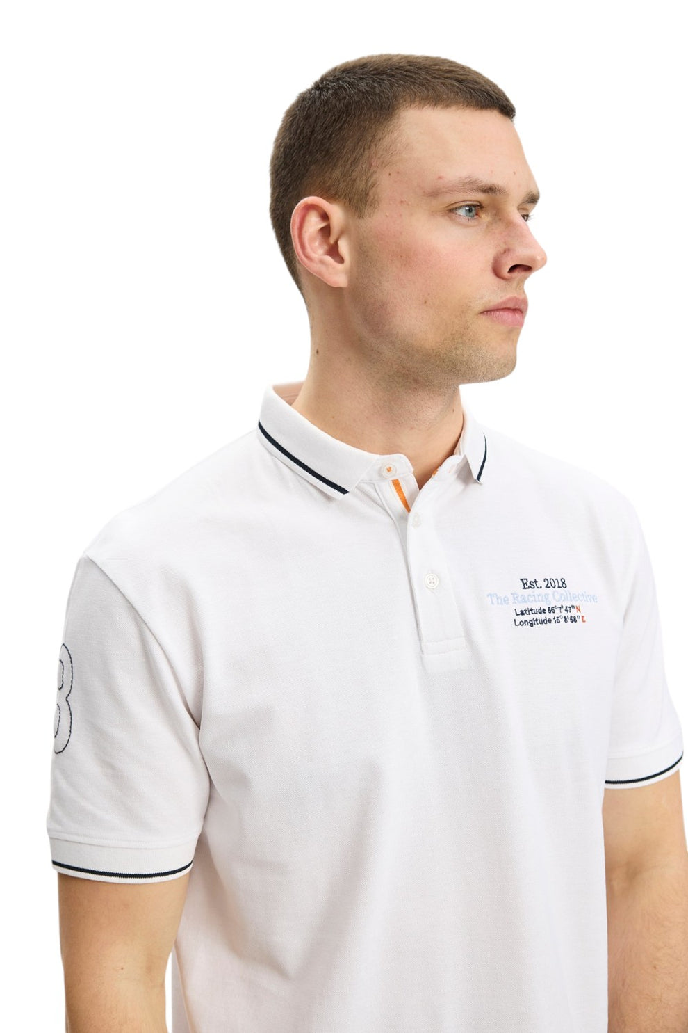 Kopenhaken  M Hullehavn Number Mens Polo Bright White