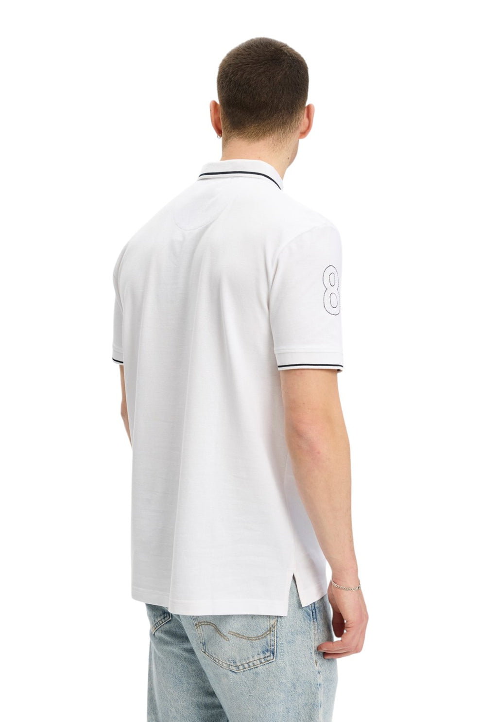 Kopenhaken  M Hullehavn Number Mens Polo Bright White
