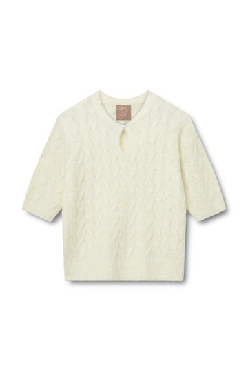 Kopenhaken W Lily-SS O-Neck Knit Pattern Reed Yellow