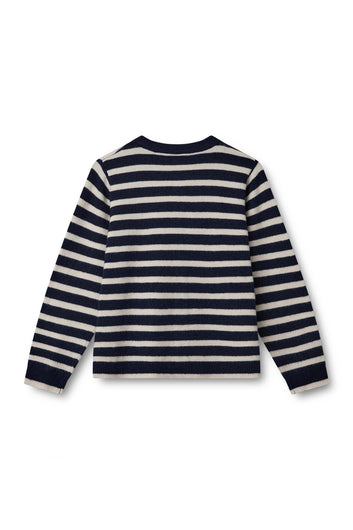Kopenhaken W Carla Stripe Ls Cardigan Knit Anthracite