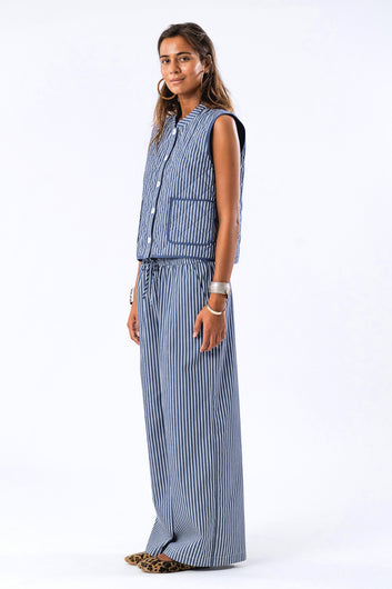 Lollys Laundry W Cairo Quilted Vest Stripe