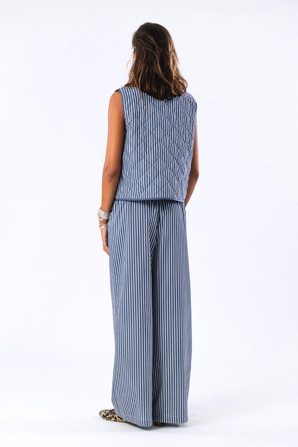Lollys Laundry W Cairo Quilted Vest Stripe