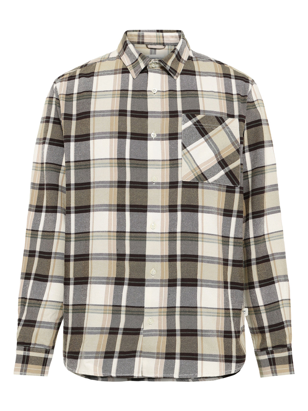 Knowledge Cotton Apparel M Checked Flannel Shirt 7026 Brown Check