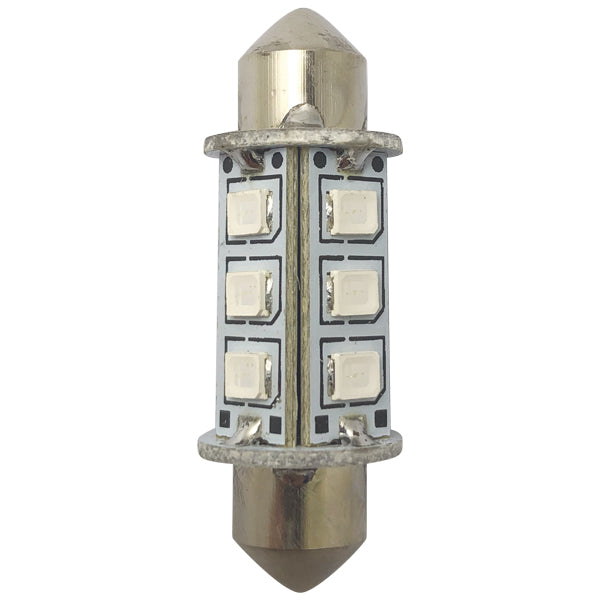 1852 LED lantern pinolpære 37mm 10-36Vdc grøn, 2 stk