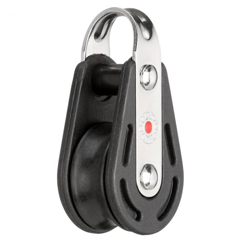 Blok fiber 1-sk. m/fast bøjle & kuglelejer