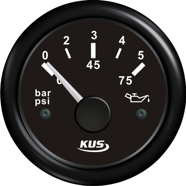 KUS olietryksmåler 0-5bar, sort