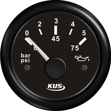 KUS olietryksmåler 0-5bar, sort