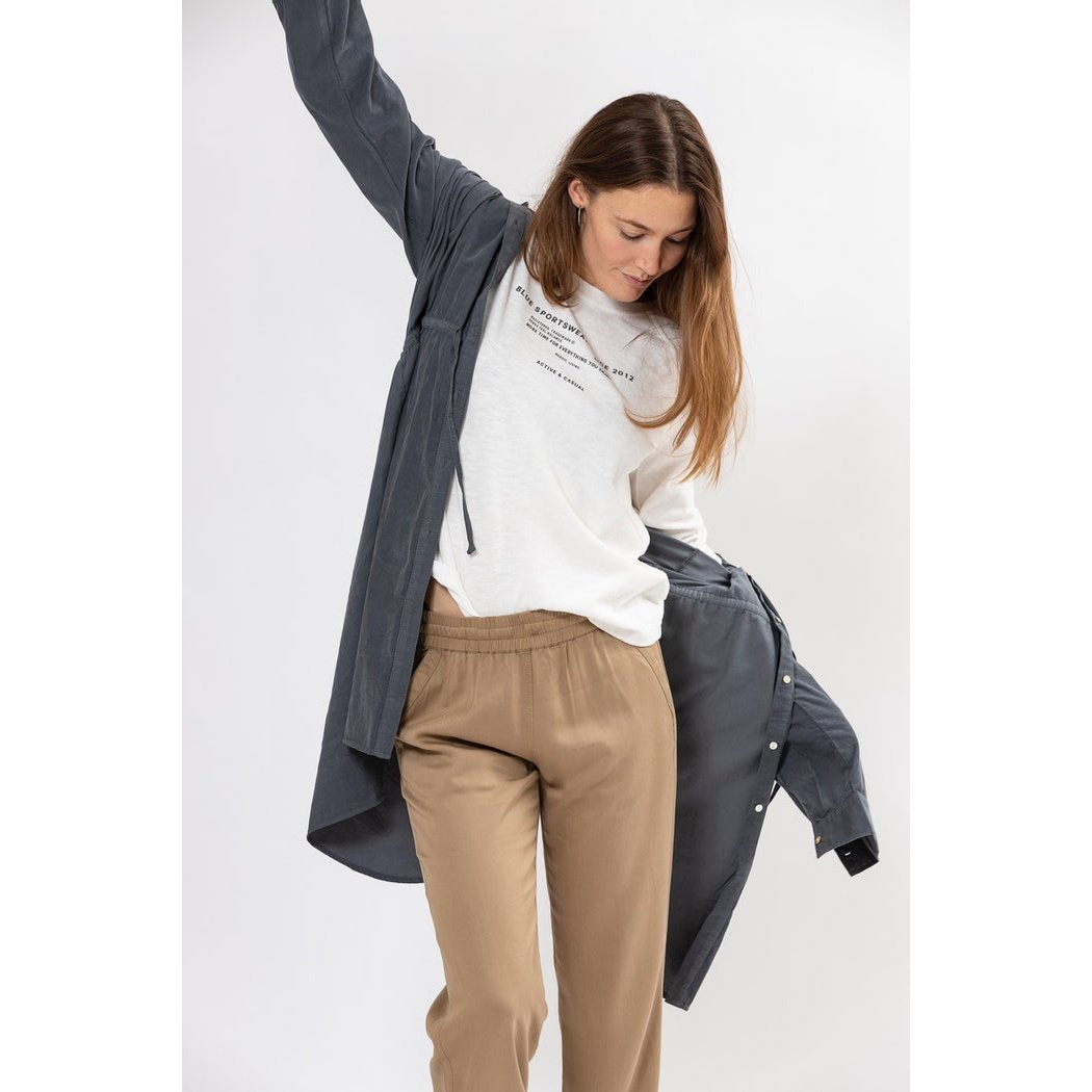 Blue Sportswear W Fraser LS Blouse Ivory