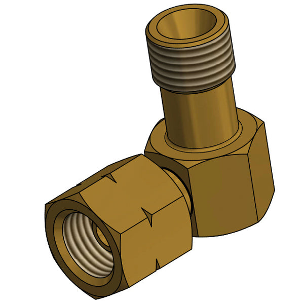 90º vinklet gasfitting til regulator afgang
