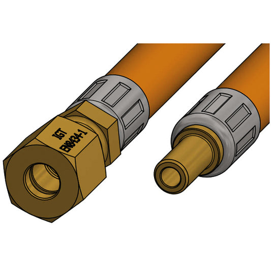Gasslange 0,4m ender: Ø8mm rør + 8mm studs