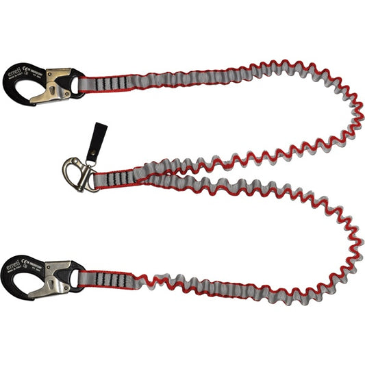 Elastiks line m/sort sikkerhedskrog og RF stål krog, 2+2 m