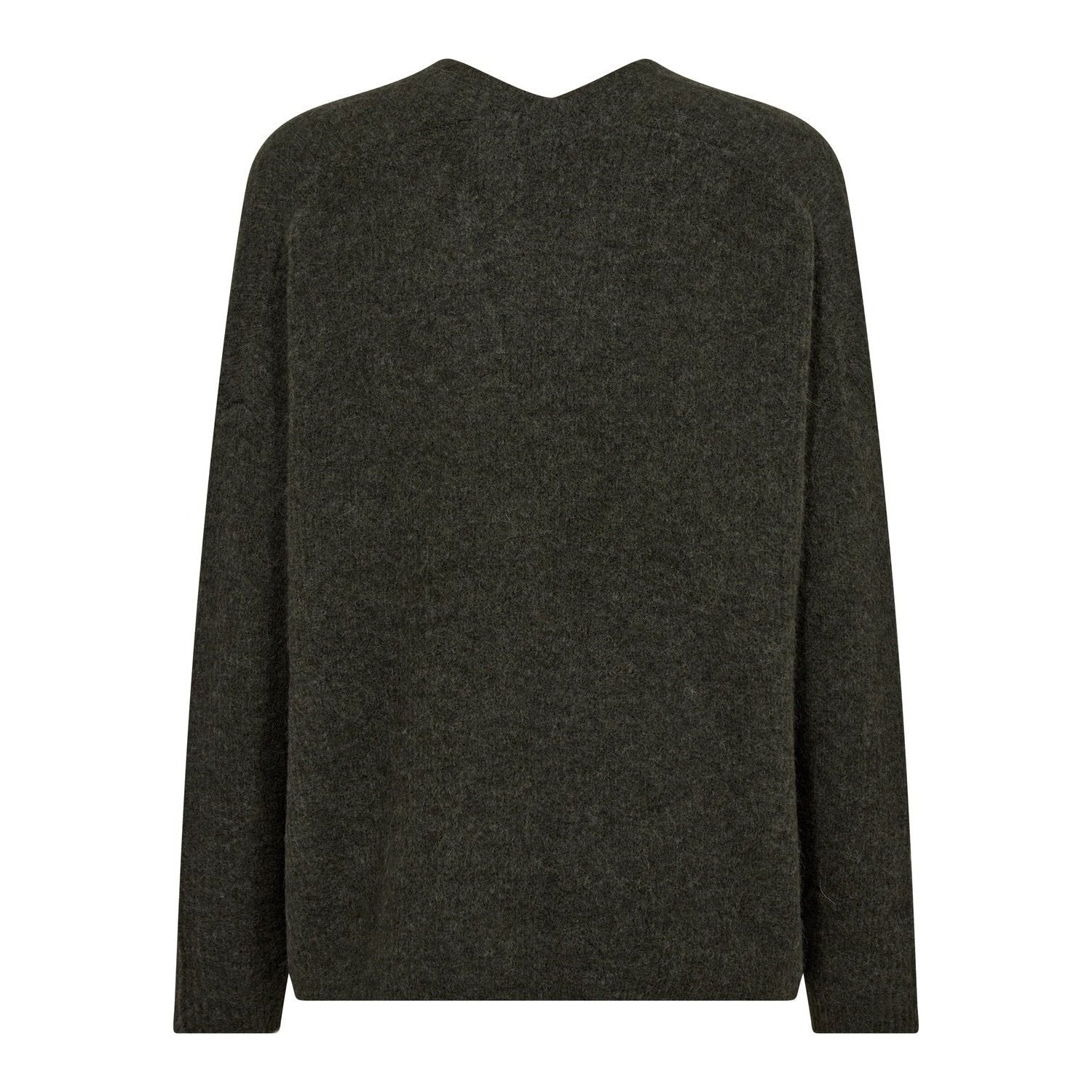 Mos Mosh W Thora V-Neck Knit Grape Leaf
